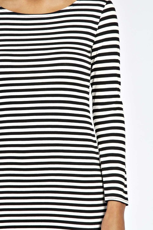 Sara Stripe Bodycon Midi suknelė